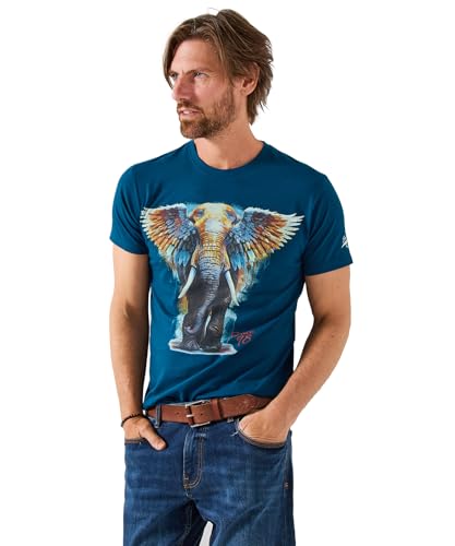 Joe Browns Male Casual Short Sleeve Graphic T-Shirt, Regular, Blue, UK S