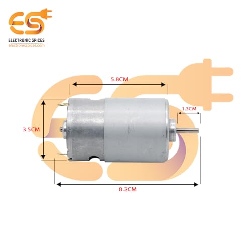 Image of Electronic Spices Combo of DC 12V RS-555 Brushed Motor with 555 DC Motor Stud Connector