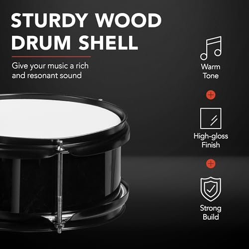image for Best Choice Products 3-Piece Beginner Drum Set for Kids Juniors, w/Thr