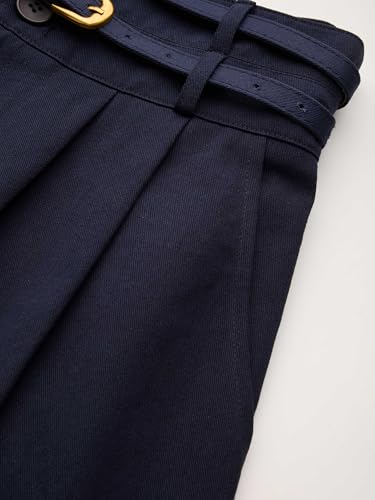 CIDER Wide Leg Pants Women, Business Casual Pleated Pocket Belted Mid Waist Tapered Trousers Cotton Pants4