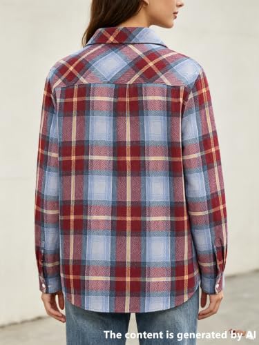 Image of SANGTREE Women's and Girls Long Sleeve Flannel Shirt