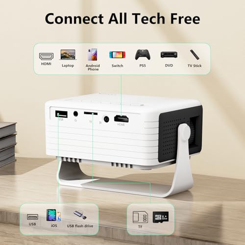 Image of Yoton Y3 Mini Projector, Ultra-Compact 317g, 360 Stand, Auto Keystone