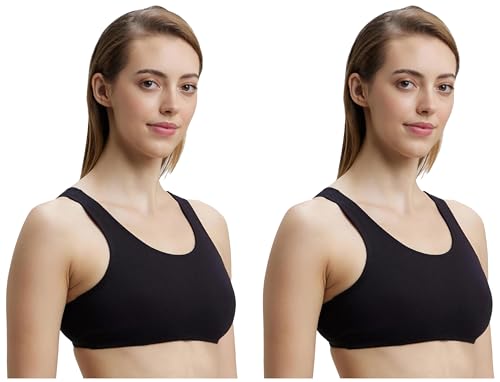 Image of Jockey 1582 Women's Super Combed Cotton Elastane Stretch Slip On Crop Top with Stay Fresh Treatment Pack of 2