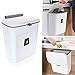 AHUNTTER Wiszący kosz na śmieci z przesuwaną pokrywą, wbudowany kosz na śmieci 9 l z pokrywką, plastikowe pojemniki do szafy, kuchni, przyczepy kempingowej, łazienki, toalety, sypialni, salonu, biura – biały