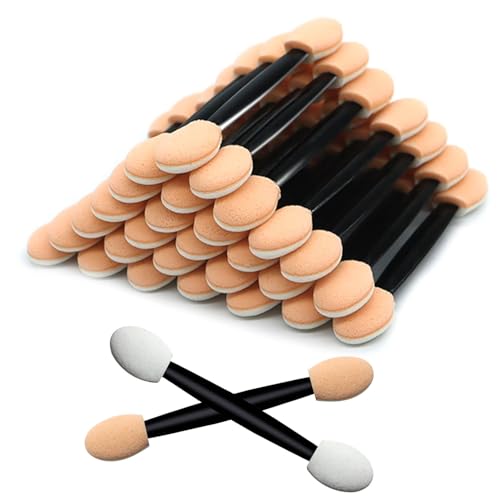 Dual Sides Disposable Eyeshadow Applicators 120Pcs Sticks With Sponge Tip 6.2cm/2.4 Inch Brush for Eye Makeup - Women and Girls