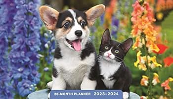Whiskers & Paws 2023 – 2024 28 Month Planner: 2 Year Calendar Planner