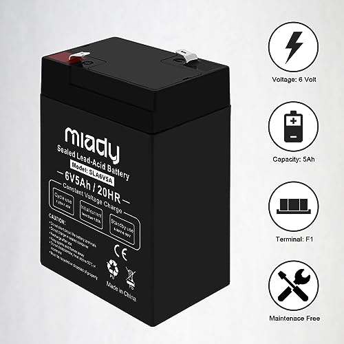 Miady SLA6V5A 6V 5Ah Rechargeable Sealed Lead Acid Battery thumb #4