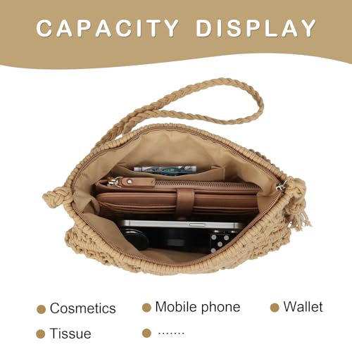 Gladdon Bohemian Small Crossbody Bag for Women Stylish Woven Shoulder Purses with Tassel3
