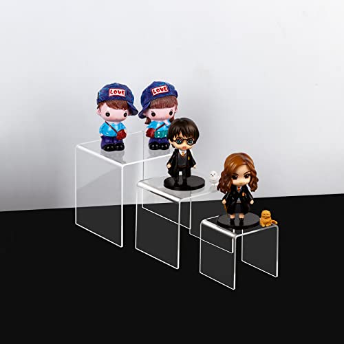 Boxalls 2 Set Acryl Display Risers, Klare Produktstände für Sammlungen, Schmuck Display Riser Regal Showcase für Cupcake Candy Dessert Tischdekorationen