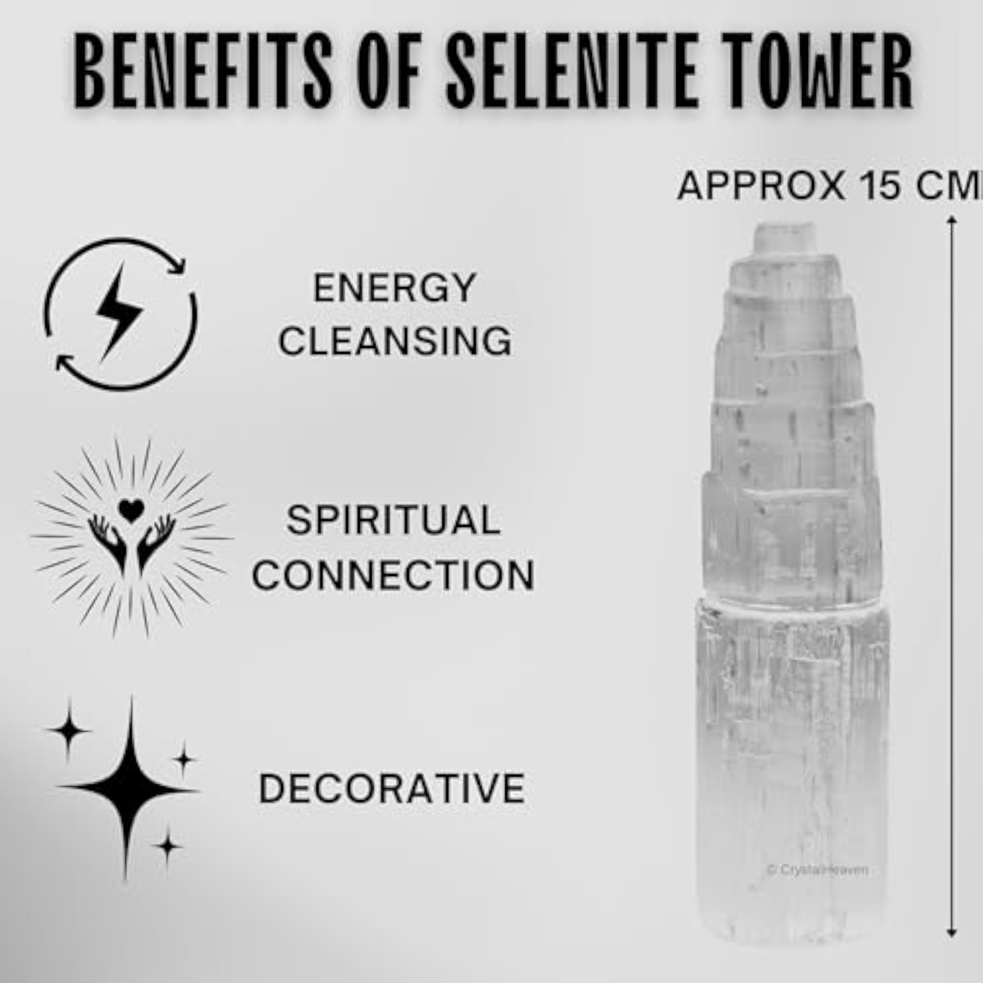 Selenite Tower Charging Plate for Healing Crystals