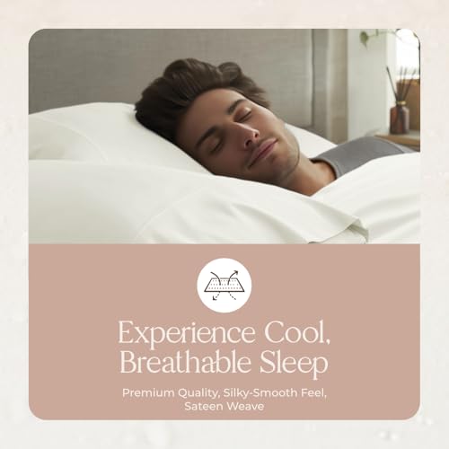 Image of 100% Organic Cotton Pillow Cases King Size Set of 2-100% Cotton Pillowcases GOTS Certified 300 Thread Count - Naturally Cooling Comfortable Breathable & Soft Pillow Cases (Natural, King)