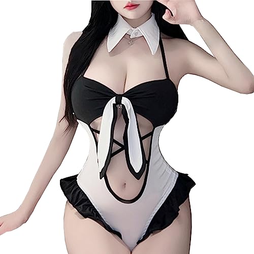 Ensemble lingerie kawaii costume de lapin en maille une pièce