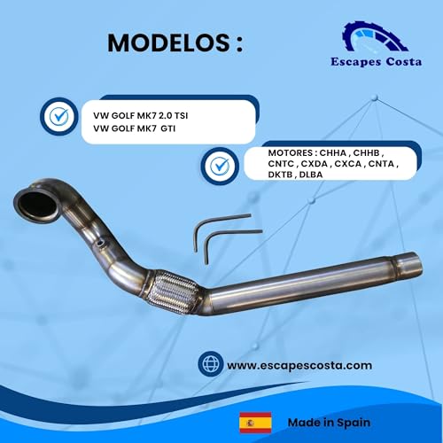 Downpipe Leon 2.0TSI 5F A3 8V Golf VII GTI supresor catalizador 3