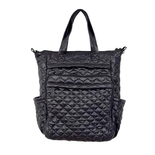 Quilted Nylon Dance Cali Backpack, Multiple Pockets, Black and Pink, The Tiler Peck Collection - BP04 (Black)