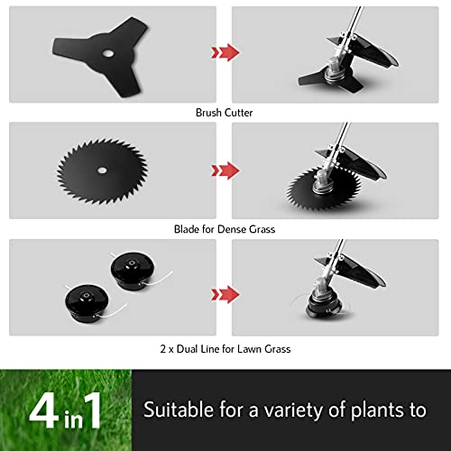 Gas Weedwacker 58Cc 2-Stroke Weed Wacker 4-In-1Gas Powered String Trimmer 18" Brush Cutter, For Grass/Heavy Bush/2023 Upgrade(Red) #TOP2