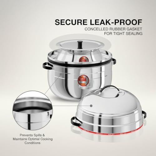 Image of Nolta Premium 1.5 KG Thermal Rice Cooker (Large Size) Induction Cookware, ISO Certified, 1yr Replace-Guarantee, Stainless Steel Steamer Choodarapetty + SS Inner Pot