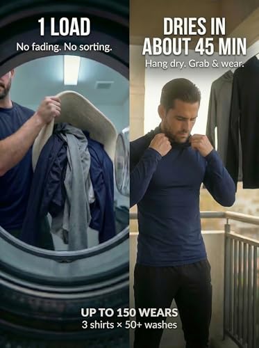 Image of 3 Pack Mens Sun Protection Fishing Hoodie with Face Mask UPF 50+ Long Sleeve Compression Work Shirt Quick Dry