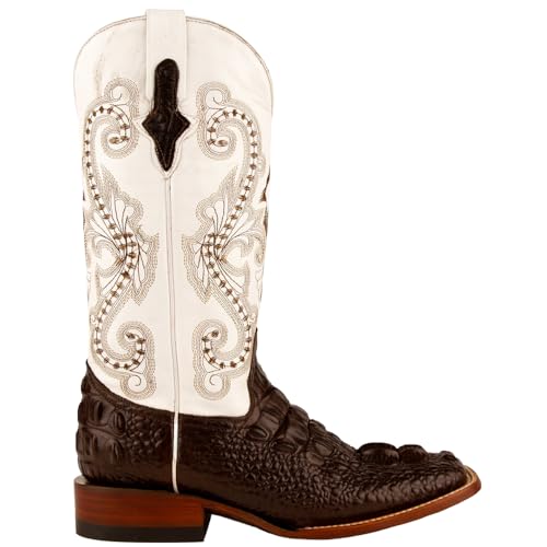 Ferrini Italia Womens Rancher Print Embroidered Square Toe Dress Boots Mid Calf Low Heel 1-2