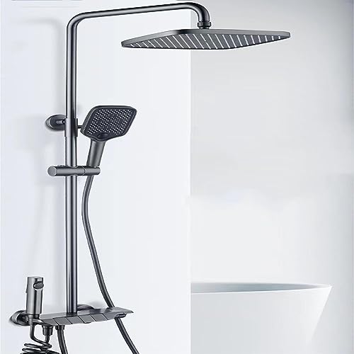 Système de douche anticalcaire blanc avec corps en cuivre robuste pour éviter les fuites