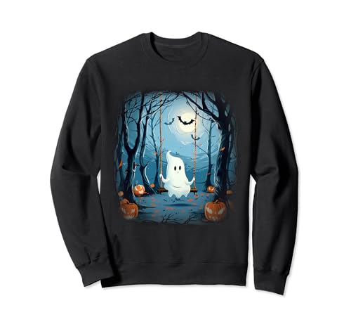 Funny Floral Ghost On The Swing In Forest Halloween Costume Sudadera