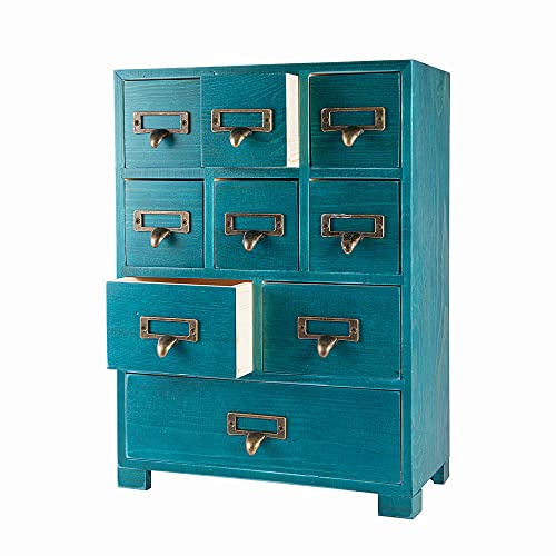 PACKGILO Apothecary Drawers Apothecary Cabinet with Drawers, Blue