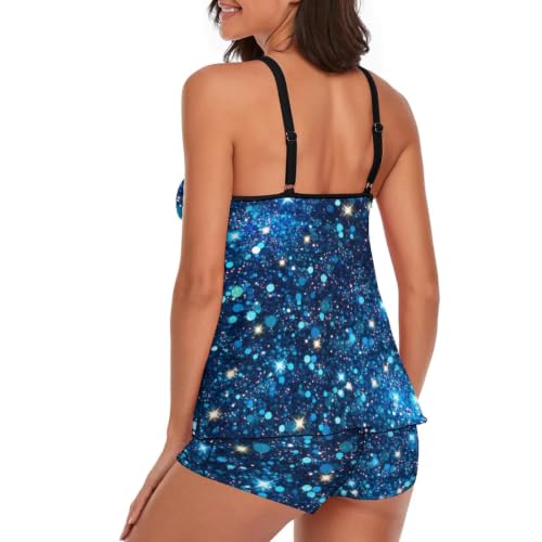 Image of Urchics 2026 Women Two Piece Tankini Swimsuit Tummy Control Plus Size Long Torso Top and High Waisted Boyshorts Bathing Suits