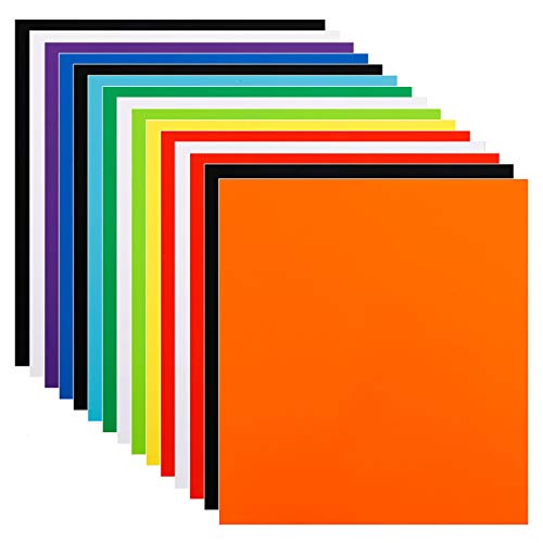 15pcs Self Adhesive Vinyl Sheets 12in x 11in Assorted Colors Permanent Vinyl for Signs, Scrapbook and Craft Cutters