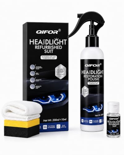 QIFOR Car Headlight Restoration Polishing Kits Restore and Protect Headlight Cleaner