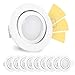 Produktbild 10 Stück linovum® fourSTEP Einbauspots LED schwenkbar dimmbar ohne Dimmer - LED GU10 5W warmweiß - Einbaustrahler weiß rund