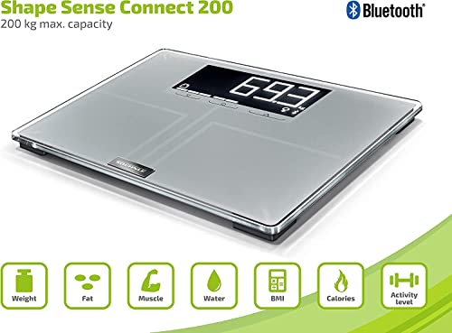 Miniatura 3 de Soehnle Báscula Digital Shape Sense Connect 200 Con Bluetooth, Balanza Digital De Análisis Corporal, Peso De Baño Para Calcular La Demanda Calórica