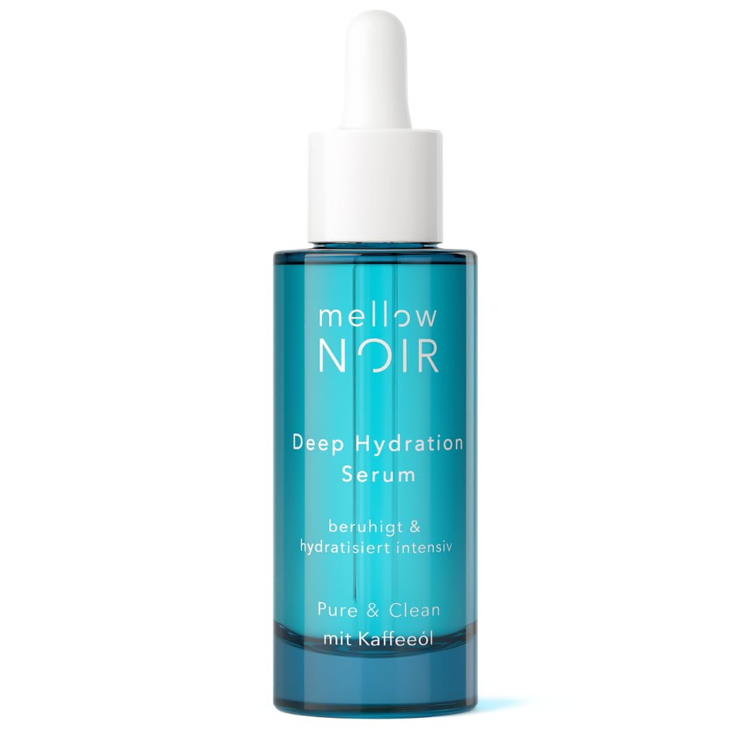 mellow NOIR Deep Hydration Serum 30ml Siero idratante con aloe vera | lenisce e idrata intensa, Cura del viso per la pelle secca e danneggiata, Vegano, Cosmetici naturali
