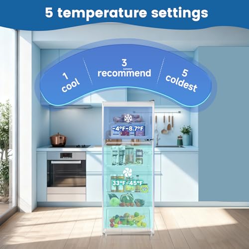 Image of BANGSON 7.3 Cu.Ft Refrigerator with Water Dispenser, Apartment Refrigerator with Freezer, Adjustable Thermostat, Low Noise, Fridge for Office, Kitchen, and Home, Black