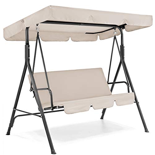 FINLR Dondolo Coperti da Giardino 3 Posti Swing UV Impermeabile Chair Canopy Blocco Parasole, for Esterno Portico Patio Swing And Garden Hammock