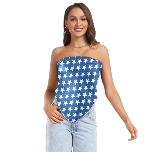JUNZAN Foulard pour femme avec étoiles bleu marine - Grand foulard carré en satin pour dormir - 88,9 cm – vue 7