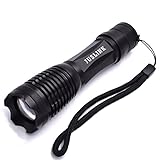 Juslink 900 Lumen Zoomable Led Tactical Flashlight with Cree XML T6 Lamp, 5 Modes, Adjust Foucus Flashlight,Water Resistant,Metal Tac Light