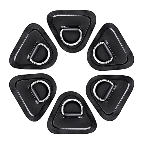Yiishuiil D-Ring Patch,6 Pack Stainless Steel D Ring Circular Patch For Pvc Inflatable Boat Kayak Dinghy, D-Ring Pvc Patch Stand-Up Paddleboard Sup Canoe Rafting Accessories #TOP4