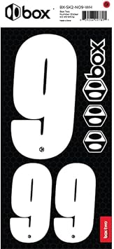 Box Two BMX Number Stickers Kit UV-Protected Vinyl, Meets USA BMX/UCI Standards, Includes Number Stickers 0-9, Front and Side Plate Compatible