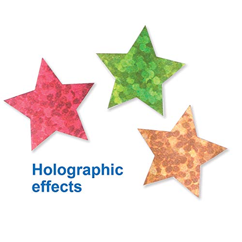 Baker Ross AT216 Mini Holographic Star Stickers, Christmas Arts and Crafts (Pack of 400), Assorted, Colorful Sparkly Stickers, Children Reward Stickers