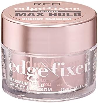 Red by Kiss Edge Fixer 24 Hour Maximum Hold Edge Wax No Flaking Biotin B7 Infused Hair Gel 1.01 fl.oz (Cherry Blossom)