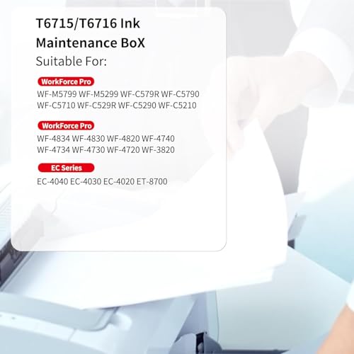 Image of T6715 T671500 T6716 T671600 Ink Maintenance Box for Workforce WF3820 4720 4730 4734 4740 4820 4830 4834 EC4020 4030 4040 ET8700 WF-M5799 M5299 Printer(T6716 Ink Maintenance Box)