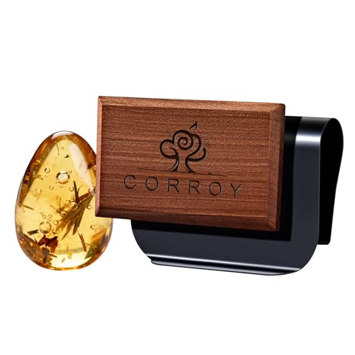Image of Car Air Freshener Natural Essential Oil Scent, Odor Eliminator and Purifier, Sun Visor Clip Air Freshener for Car(Starter /Amber)