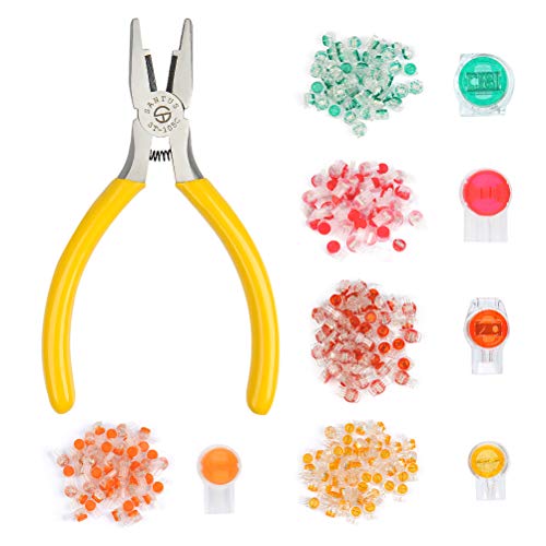 Buygoo 250 Pcs Data Phone Wire Butt Splice 2/3/T Ports Uy/Uy2/Ur/Ur2/Ug Crimp Terminal Connectors Assortment Kit - With Connector Crimping Pliers #TOP3