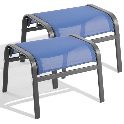 ONBRILL Outdoor Ottoman Set of 2, Oversized Outdoor Foot Rest, Blue by ONBRILL - Used condition - US$98.59