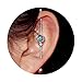 TRBR 16G Moon Industrial Piercing Jewelry Surgical Steel, Synthetic Green Opal and CZ Industrial Bar Piercing, Vertical Industrial Jewelry for Women Men
