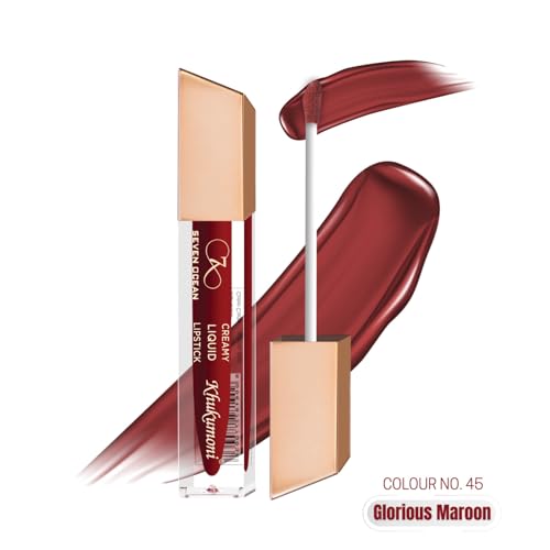 Image of Khukumoni Liquid Lipstick | Creamy Lip Color Long Lasting | Smudge Proof | Waterproof & Transfer Proof Glorious Maroon 5ml