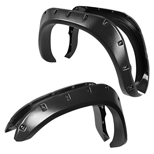 DNA Motoring WF-DRAM02-MBK 4Pcs/Set Pocket-Riveted Style Side Fender Wheel Flares Compatible with 02-09 Dodge Ram 1500 2500 3500