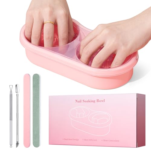 Dual Nail Soaking Bowl, Soak Off Gel Polish Remover Bowl for Home...