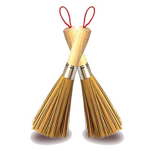 Prachit Natural Bamboo Wok Broom, Traditional Bamboo Wok Brushes