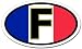 F France and French Flag Car Bumper Sticker Decal Oval