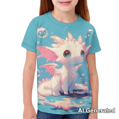 Image of Xhuibop Kids Tshirts Girls Boys 3-16 Years Summer Clothes for Teens Loose Fitting Tops